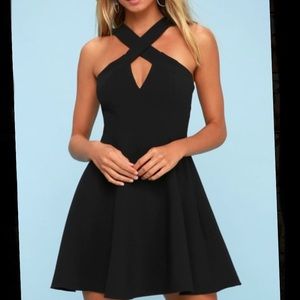 Lulus Norma Black Skater Dress